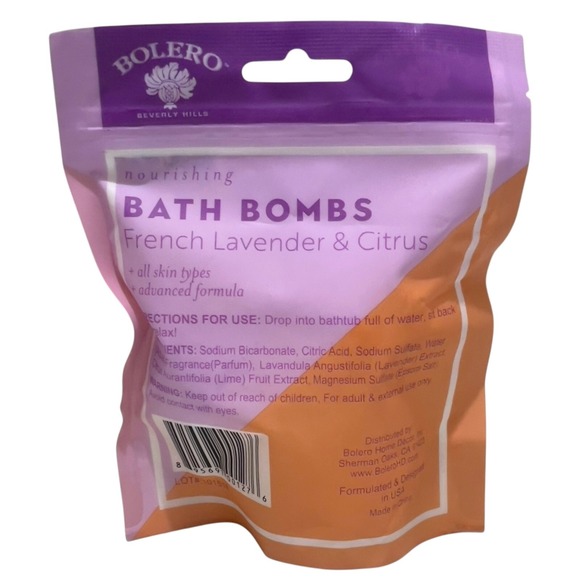 Bolero Beverly Hills Nourishing Bath Bombs French Lavender Citrus 3 Pack New - Picture 2 of 5
